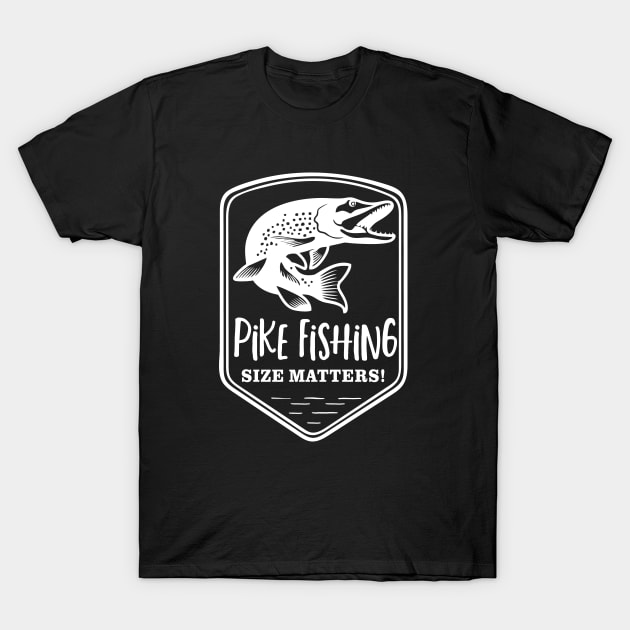 Pike Fishing Size Matters Angler Funny Fisherman T-Shirt by Outdoor Strong 